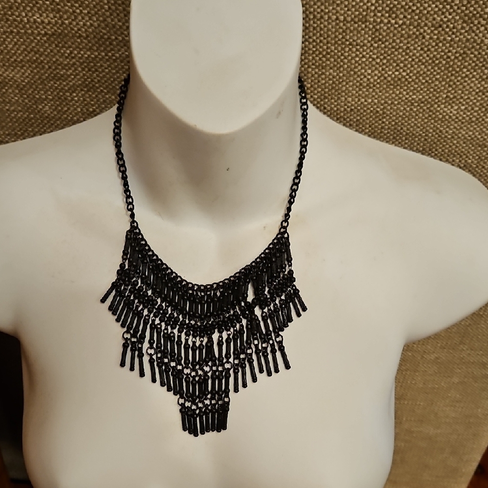 Black Beaded Necklace